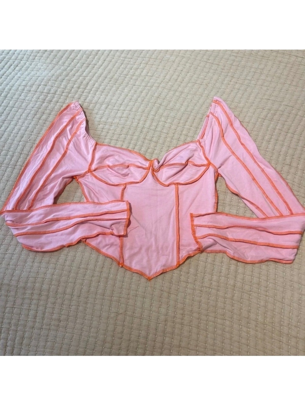 O Mighty Pink Orange Y2K Long Sleeve Top